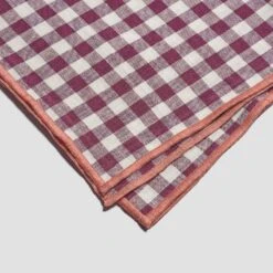 Berry Gingham Linen Tablecloth 8 Berry Gingham Linen Tablecloth -Home Luxury Store Piglet in Bed Tableware Details Berry 01 grey BG b6553a31 3290 46cf 803d 0f3cd38ed041