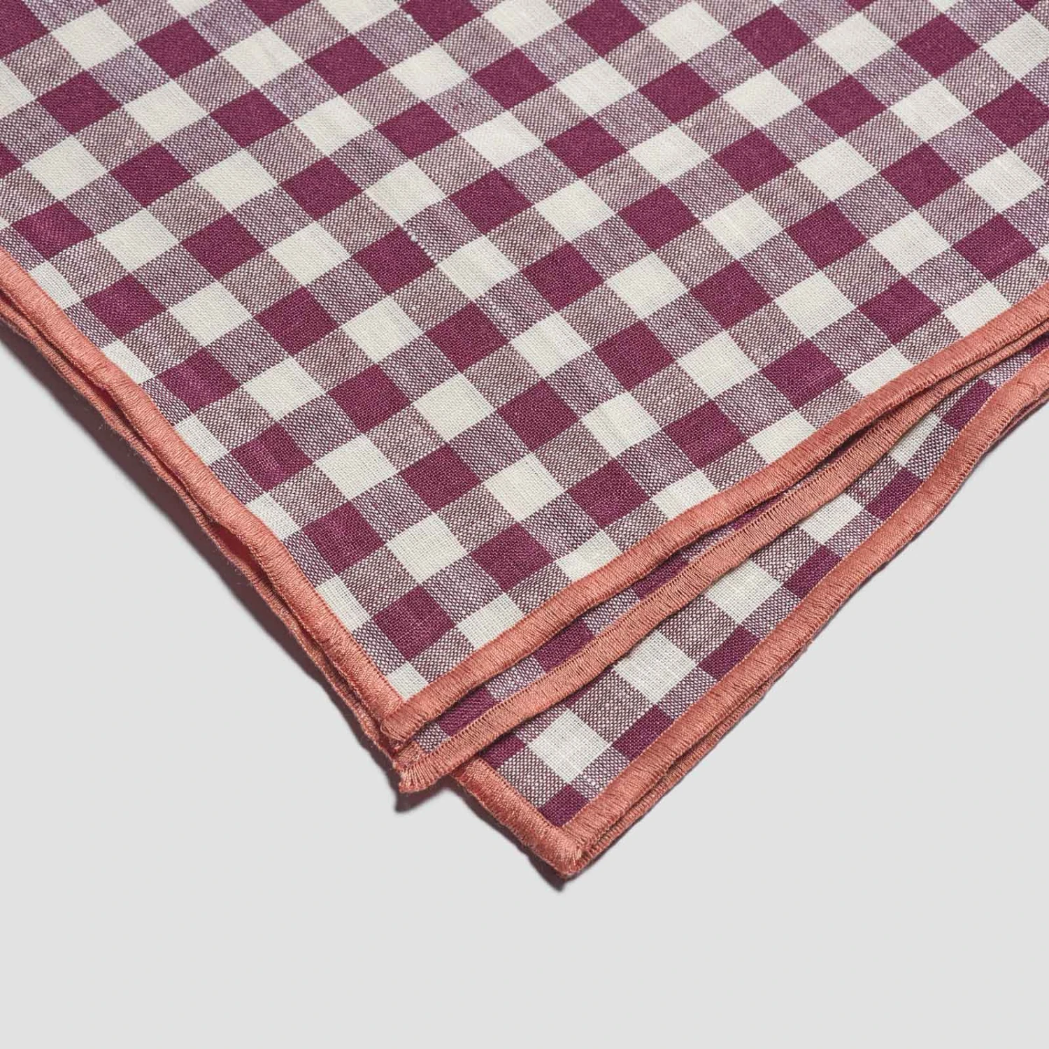 Berry Gingham Linen Tablecloth 5 Berry Gingham Linen Tablecloth - Image 3