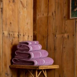 Orchid Bath Towel -Home Luxury Store Piglet in Bed Terry Cotton Bath Towel Orchid Lifestyle 1