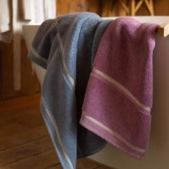 Orchid Bath Towel -Home Luxury Store Piglet in Bed Terry Cotton Bath Towel Orchid Lifestyle 2