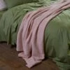 French Rose Waffle Cotton Throw -Home Luxury Store Piglet in Bed Waffle Cotton Throw French Rose Lifestyle 1