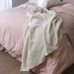 Parchment Waffle Cotton Throw