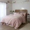 French Rose Washed Cotton Percale Flat Sheet 1 French Rose Washed Cotton Percale Flat Sheet -Home Luxury Store Piglet in Bed Washed Cotton Bedding French Rose Plain1300X1300 Web 1 2
