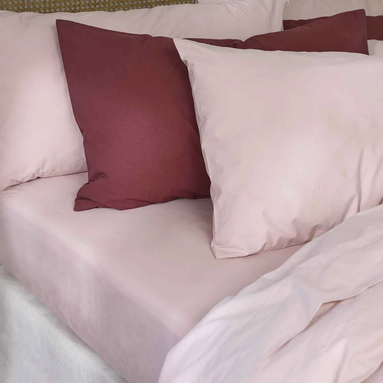 French Rose Washed Cotton Percale Pillowcases (Pair) 3 French Rose Washed Cotton Percale Pillowcases (Pair)