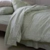 Pear Small Gingham Cotton Flat Sheet -Home Luxury Store Piglet in Bed Washed Cotton Bedding Pear Gingham Flat Sheet 1