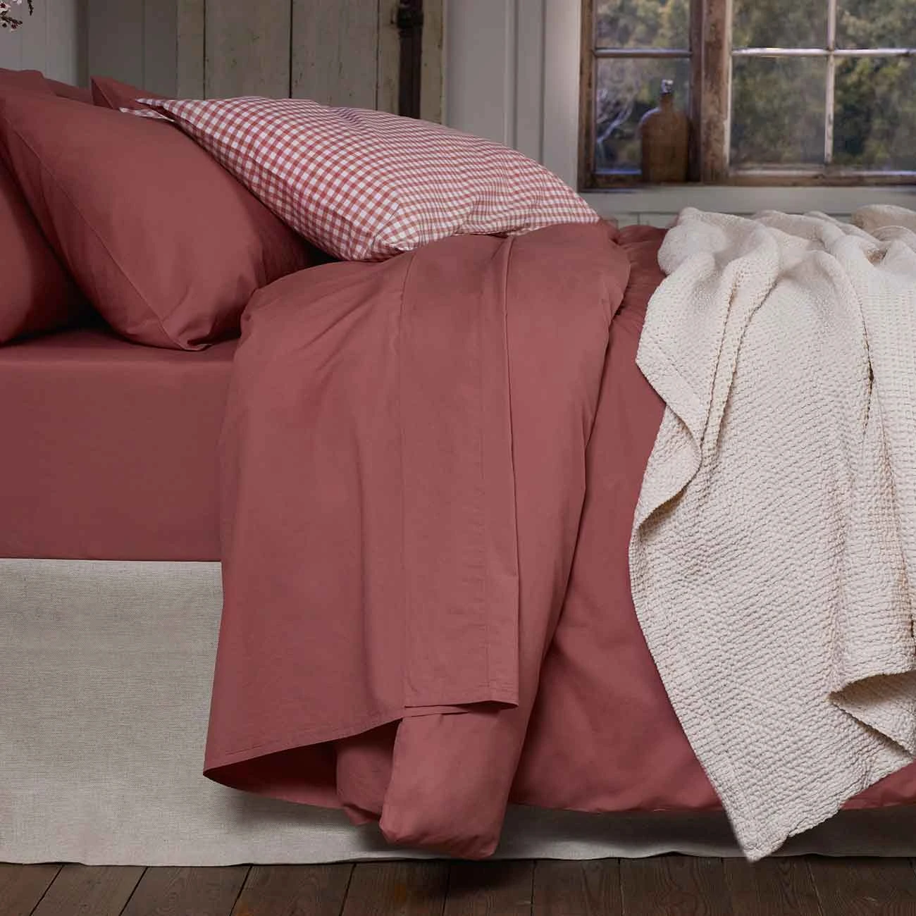 Red Dune Washed Cotton Percale Flat Sheet 3 Red Dune Washed Cotton Percale Flat Sheet