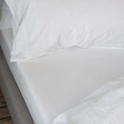 White Washed Cotton Percale Fitted Sheet -Home Luxury Store Piglet in Bed Washed Cotton Bedding White Lifestyle 9 c9300ab7 7229 408a b51e 2c663c59f1db