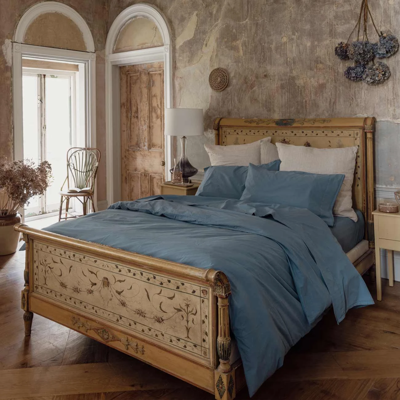 Cove Blue Washed Percale Cotton Duvet Cover 3 Cove Blue Washed Percale Cotton Duvet Cover