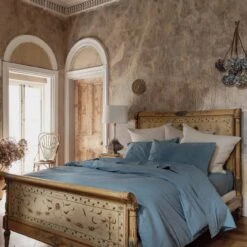 Cove Blue Washed Percale Cotton Flat Sheet -Home Luxury Store Piglet in Bed Washed Percale Cotton Cove Blue 1300x1300 3 b7c8d22c 46bd 4e0a a791 cb64634fa280