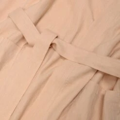 Almond Linen Tencel Robe 7 Almond Linen Tencel Robe -Home Luxury Store PigletinBed AlmondLinenTencilRobe detail 1