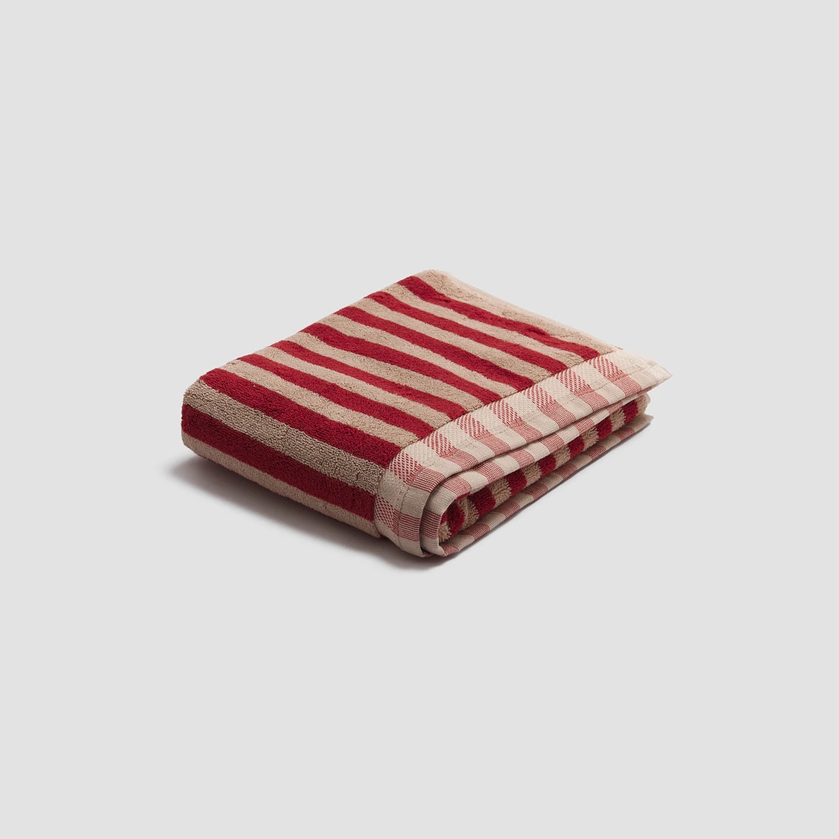 Sandstone Red Pembroke Stripe Cotton Bath Mat 6 Sandstone Red Pembroke Stripe Cotton Bath Mat - Image 4