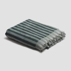 Pine Green Pembroke Stripe Cotton Towels -Home Luxury Store PigletinBed BathroomCollection PembrokeStripeCottonBathSheet PineGreen 1 GreyBG 687f1826 381e 46e3 a3d6 32eebde04c4c