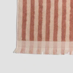 Sand Shell Pembroke Stripe Cotton Bath Towel 9 Sand Shell Pembroke Stripe Cotton Bath Towel -Home Luxury Store PigletinBed BathroomCollection PembrokeStripeCottonDetail SandShell 1 GreyBG 69d10579 d380 4e1c 8890 f7bd330b8d73