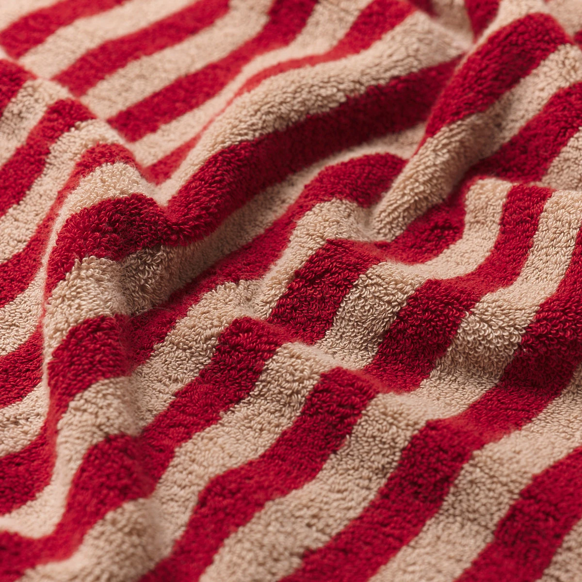 Sandstone Red Pembroke Stripe Cotton Hand Towel 4 Sandstone Red Pembroke Stripe Cotton Hand Towel - Image 2