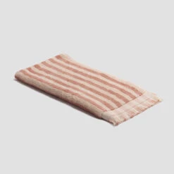 Sand Shell Pembroke Stripe Cotton Hand Towel -Home Luxury Store PigletinBed BathroomCollection PembrokeStripeCottonHandTowel SandShell 1 GreyBG