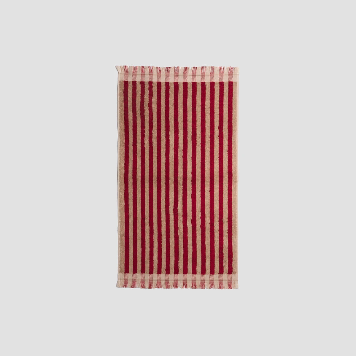 Sandstone Red Pembroke Stripe Cotton Hand Towel 7 Sandstone Red Pembroke Stripe Cotton Hand Towel - Image 5