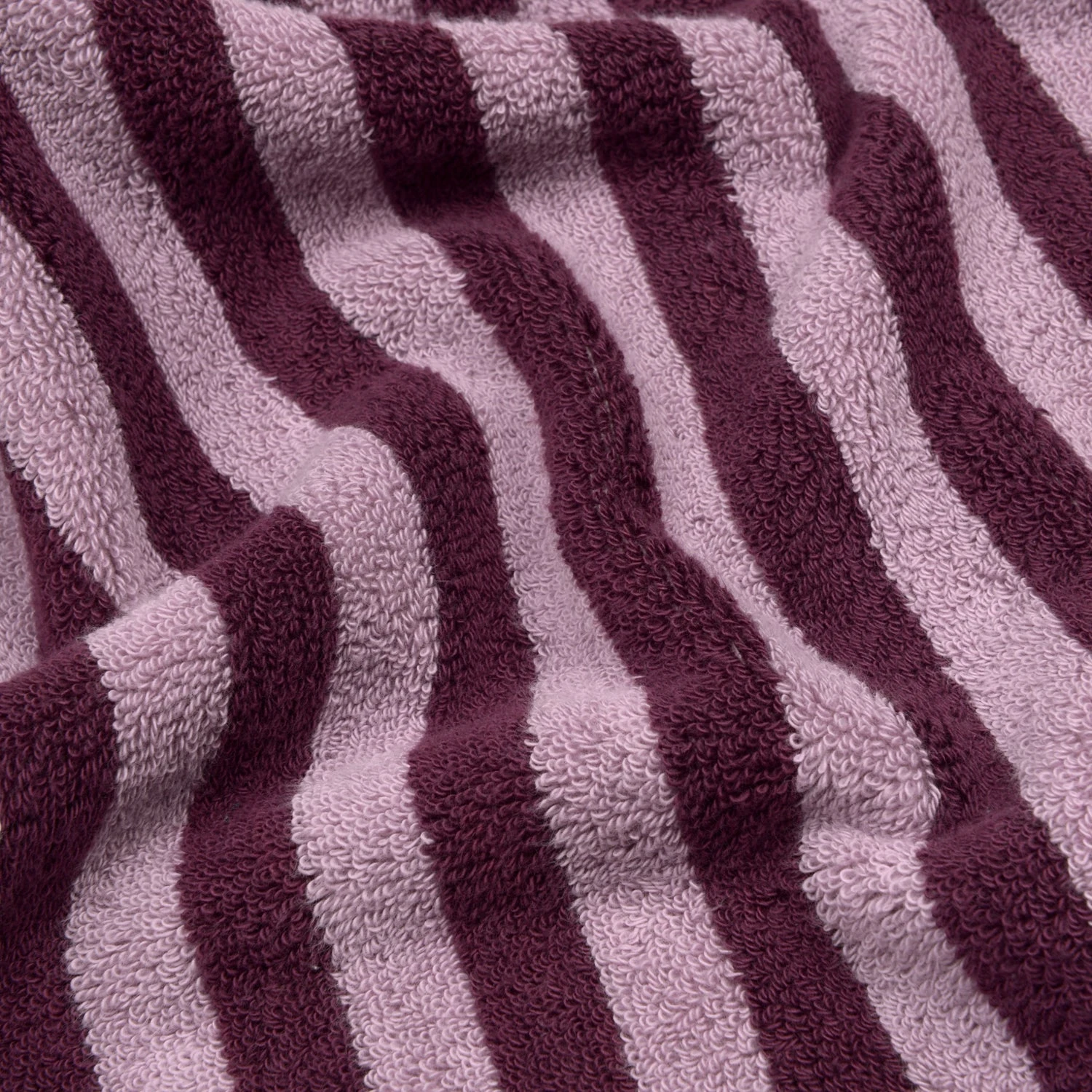 Berry Mauve Pembroke Stripe Cotton Towels 5 Berry Mauve Pembroke Stripe Cotton Towels - Image 3