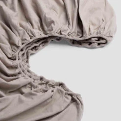 Clay Brushed Cotton Fitted Sheet -Home Luxury Store PigletinBed BrushedCottonBedding FittedSheet Clay 2 GreyBG