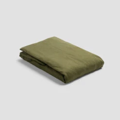 Olive Green Brushed Cotton Fitted Sheet -Home Luxury Store PigletinBed BrushedCottonBedding FittedSheet Olive 1 GreyBG
