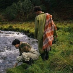 Burnt Orange Check Cabin Wool Blanket 13 Burnt Orange Check Cabin Wool Blanket -Home Luxury Store PigletinBed CabinWoolBlanket BurntOrange Lifestyle 2