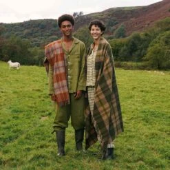 Fern Green Check Cabin Wool Blanket -Home Luxury Store PigletinBed CabinWoolBlanket FernGreen Lifestyle 4