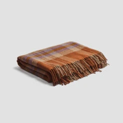 Burnt Orange Check Cabin Wool Blanket 11 Burnt Orange Check Cabin Wool Blanket -Home Luxury Store PigletinBed CheckCabinWoolBlanket BurntOrange 1 GreyBG