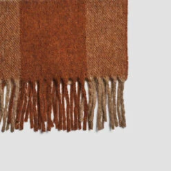 Burnt Orange Check Cabin Wool Blanket 10 Burnt Orange Check Cabin Wool Blanket -Home Luxury Store PigletinBed CheckCabinWoolBlanket BurntOrange 2 GreyBG