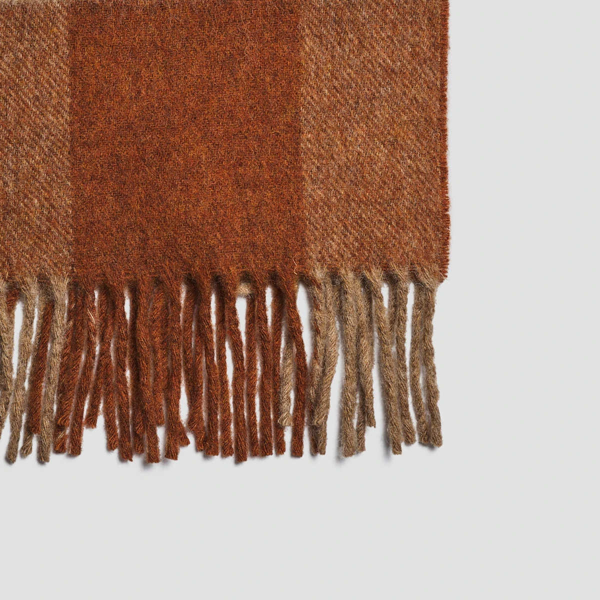 Burnt Orange Check Cabin Wool Blanket 5 Burnt Orange Check Cabin Wool Blanket - Image 3