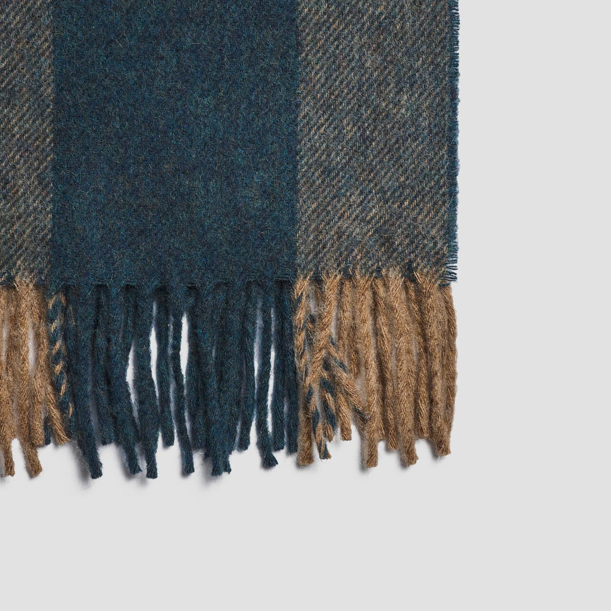 Deep Teal Check Cabin Wool Blanket 5 Deep Teal Check Cabin Wool Blanket - Image 3