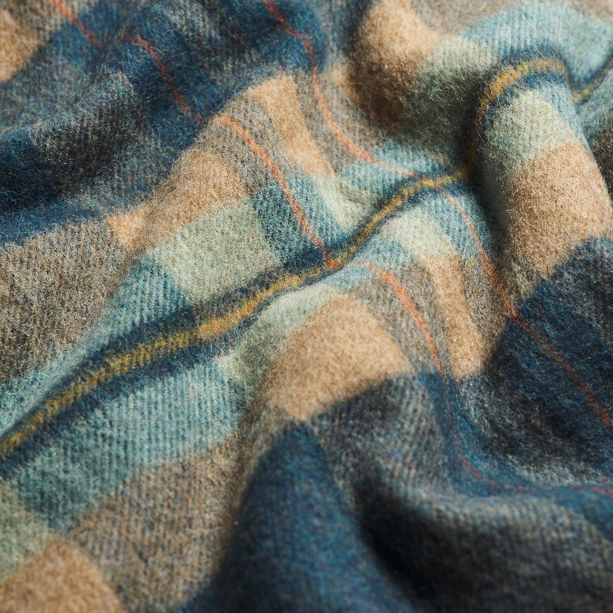 Deep Teal Check Cabin Wool Blanket 4 Deep Teal Check Cabin Wool Blanket - Image 2