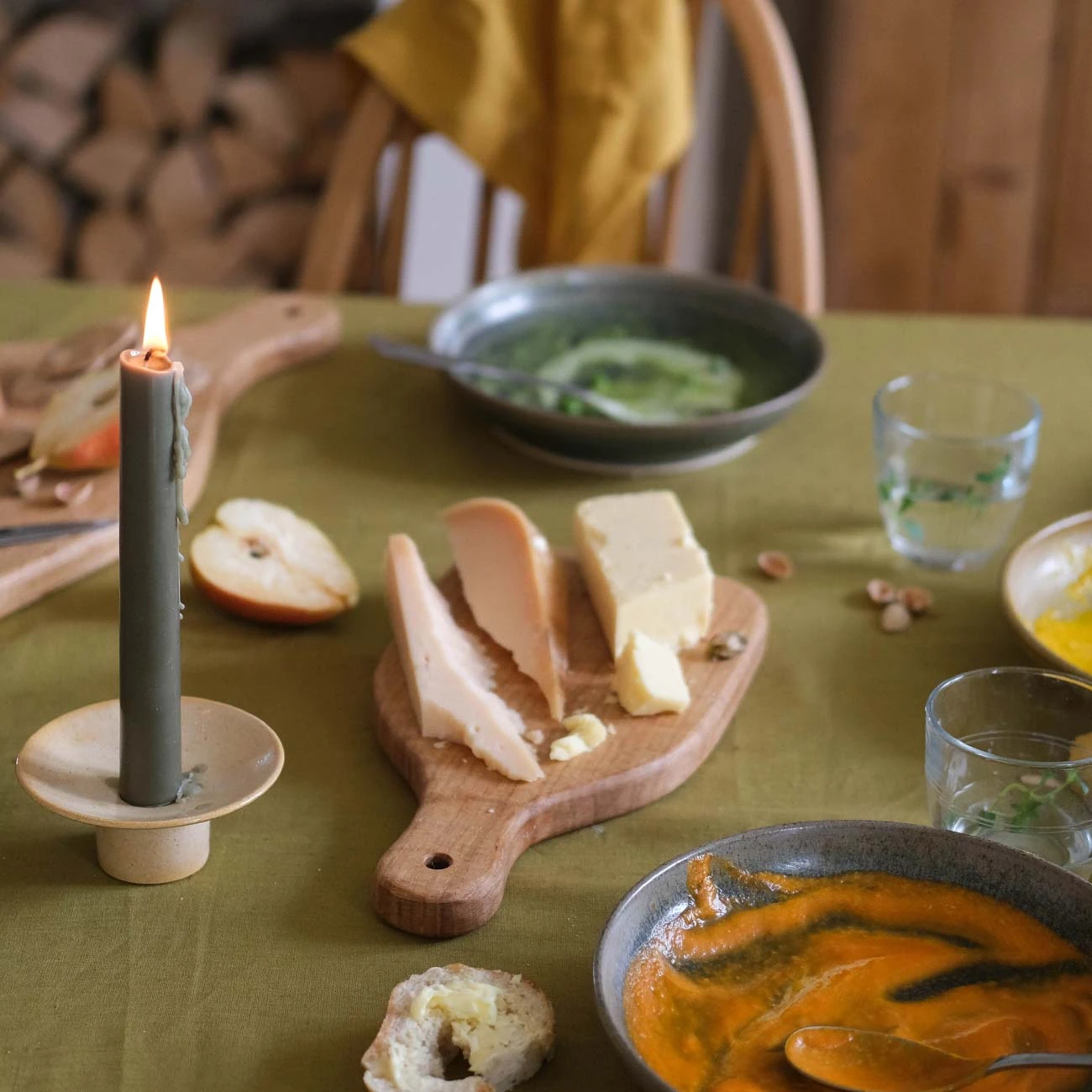 2pk Beeswax Dining Candle Nettle 6 2pk Beeswax Dining Candle Nettle - Image 4