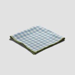 Home Luxury Store -Home Luxury Store PigletinBed GinghamLinenNapkin WarmBlue 1 greyBG