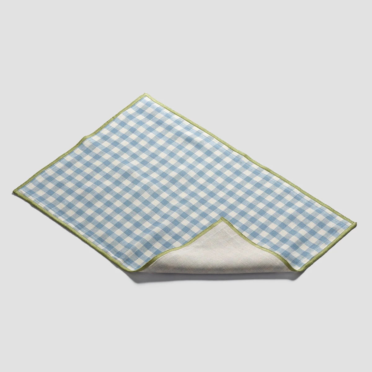 Warm Blue Gingham Linen Placemat Set Of 4 3 Warm Blue Gingham Linen Placemat Set Of 4