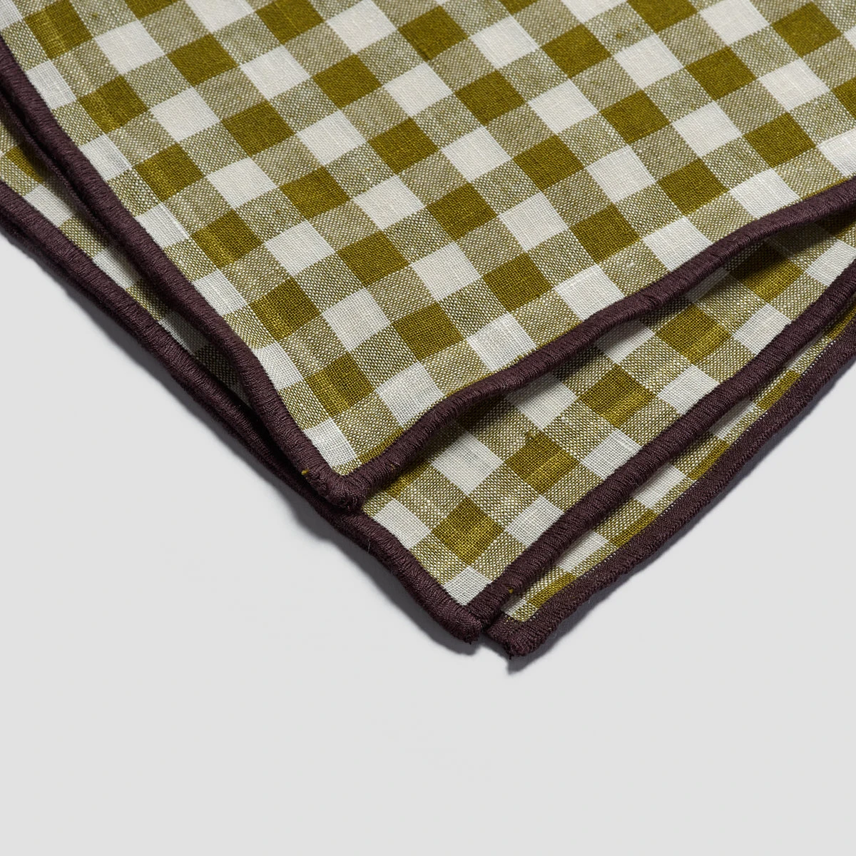 Botanical Green Gingham Linen Table Runner 5 Botanical Green Gingham Linen Table Runner - Image 3