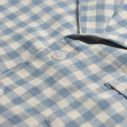 Men's Warm Blue Gingham Linen Pyjama Trouser Set 10 Men's Warm Blue Gingham Linen Pyjama Trouser Set -Home Luxury Store PigletinBed GinghamMensShirt WarmBlue 3 e001fe8c c8d5 447f 9eff 54cdf9509465