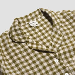 Botanical Green Gingham Linen Pyjama Trouser Set -Home Luxury Store PigletinBed GinghamShirt BotanicGreen 2 greybg 476ab7b6 a054 4b76 a81c 8c1005ed1ecf