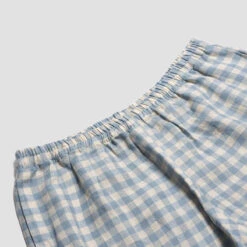 Warm Blue Gingham Linen Pyjama Shorts 8 Warm Blue Gingham Linen Pyjama Shorts -Home Luxury Store PigletinBed GinghamShorts WarmBlue 2 greybg 983dce59 4c92 47f7 b726 a584df8fbd26
