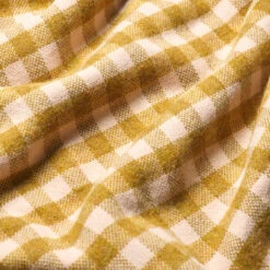 Ochre Gingham Wool Blanket -Home Luxury Store PigletinBed GinghamWoolBlanket Ochre 3