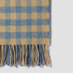 Warm Blue Gingham Wool Blanket 9 Warm Blue Gingham Wool Blanket -Home Luxury Store PigletinBed GinghamWoolBlanket WarmBlue 2 greyBG