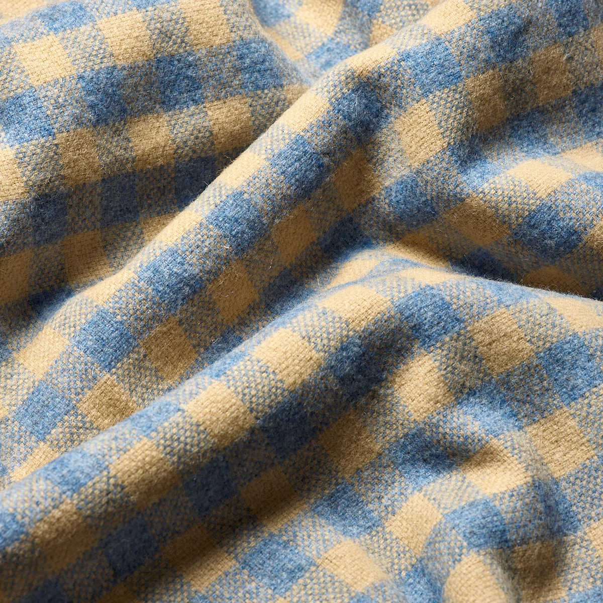 Warm Blue Gingham Wool Blanket 6 Warm Blue Gingham Wool Blanket - Image 4