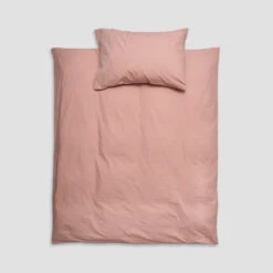 French Rose Kids Cotton Bedding Set -Home Luxury Store PigletinBed KidsPlainCottonBedding CotSet FrenchRose 1 GreyBG