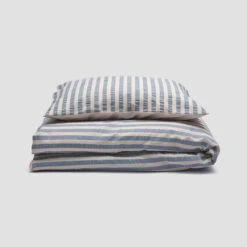 Warm Blue Seersucker Kids Stripe Cotton Bedding Set 10 Warm Blue Seersucker Kids Stripe Cotton Bedding Set -Home Luxury Store PigletinBed KidsSeersuckerStripeCottonBedding CotSet WarmBlue 2 GreyBG