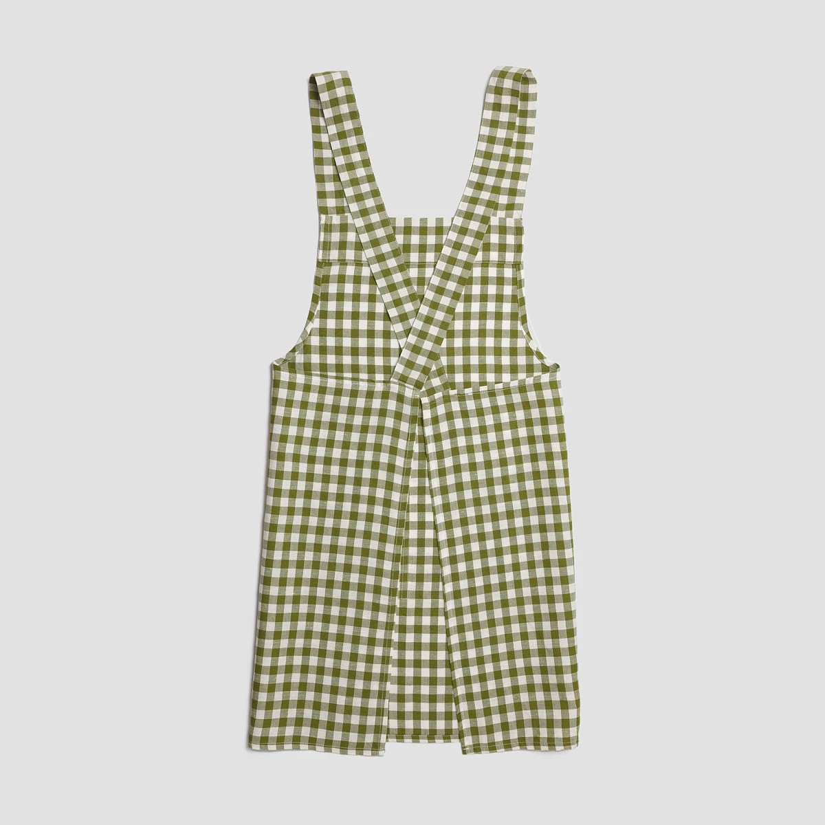 Botanical Green Gingham Linen Apron 4 Botanical Green Gingham Linen Apron - Image 2