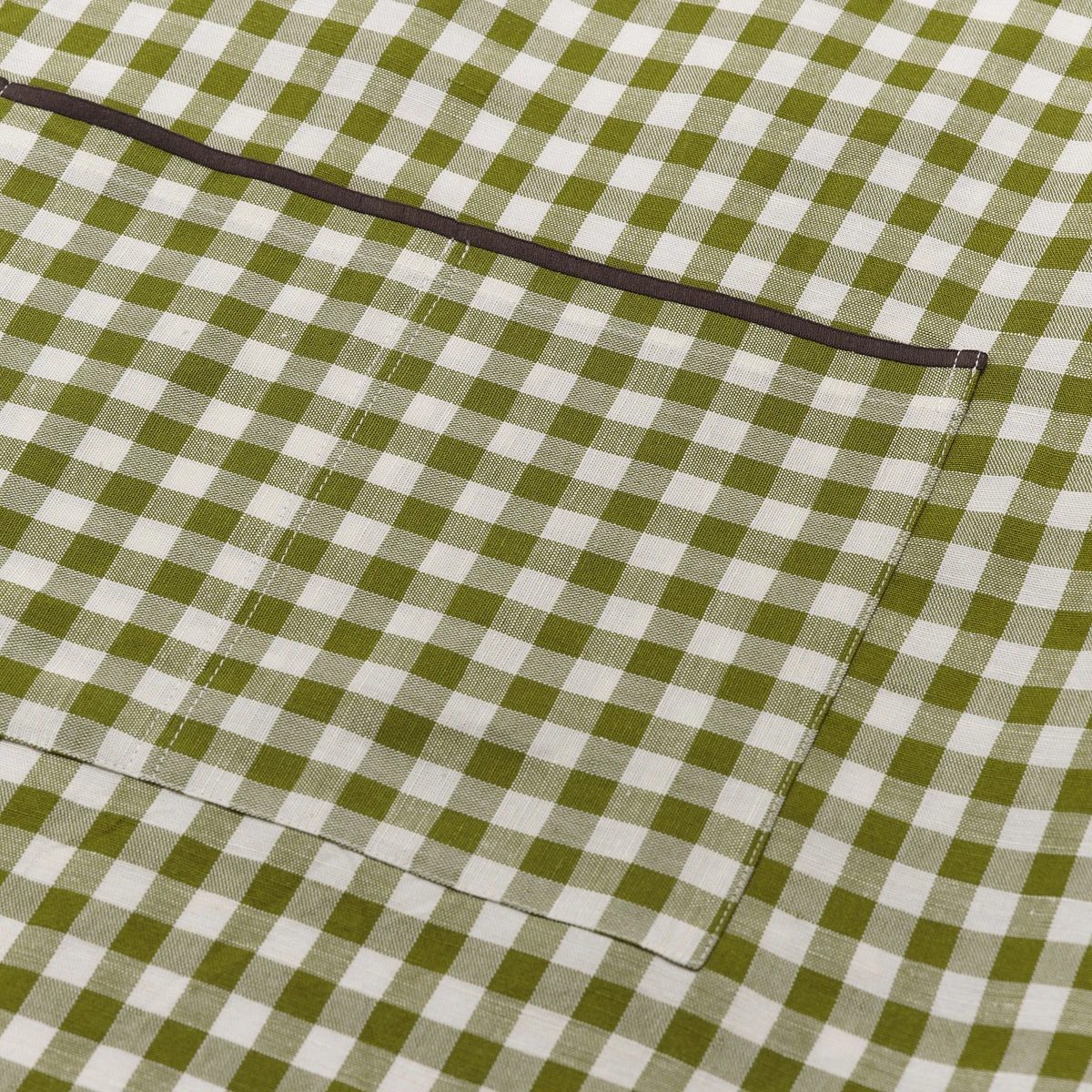 Botanical Green Gingham Linen Apron 5 Botanical Green Gingham Linen Apron - Image 3