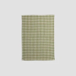 Botanical Green Gingham Linen Tea Towel -Home Luxury Store PigletinBed Kitchen LinenTeaTowel BotanicalGreen 2 GreyBG