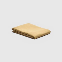 Butterscotch Washed Cotton Percale Flat Sheet -Home Luxury Store PigletinBed LinenFlatSheet Butterscotch 1 greyBG
