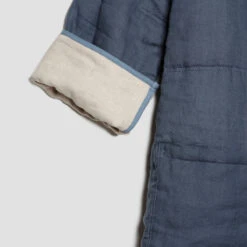 Deep Teal Linen Quilted Housecoat -Home Luxury Store PigletinBed LinenHousecoat DeepTeal 7 greyBG d71414df 9d7f 4838 ad2a c47aabce55cf