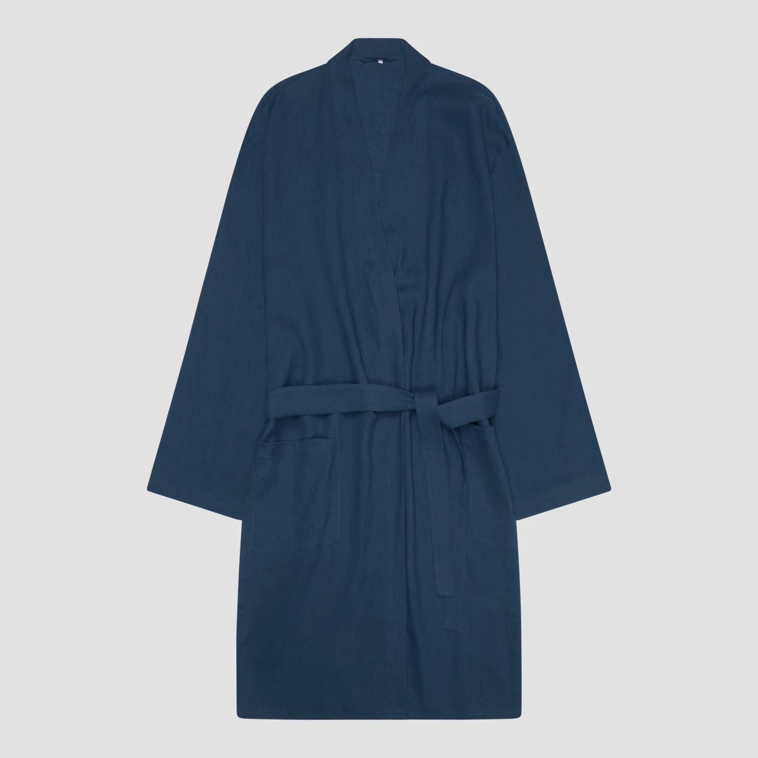 Marine Blue Linen Tencel Robe 3 Marine Blue Linen Tencel Robe