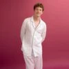 Men's White Linen Pyjama Shirt (Top Only) -Home Luxury Store PigletinBed Men sLinenPyjamaTrouserSet White 4