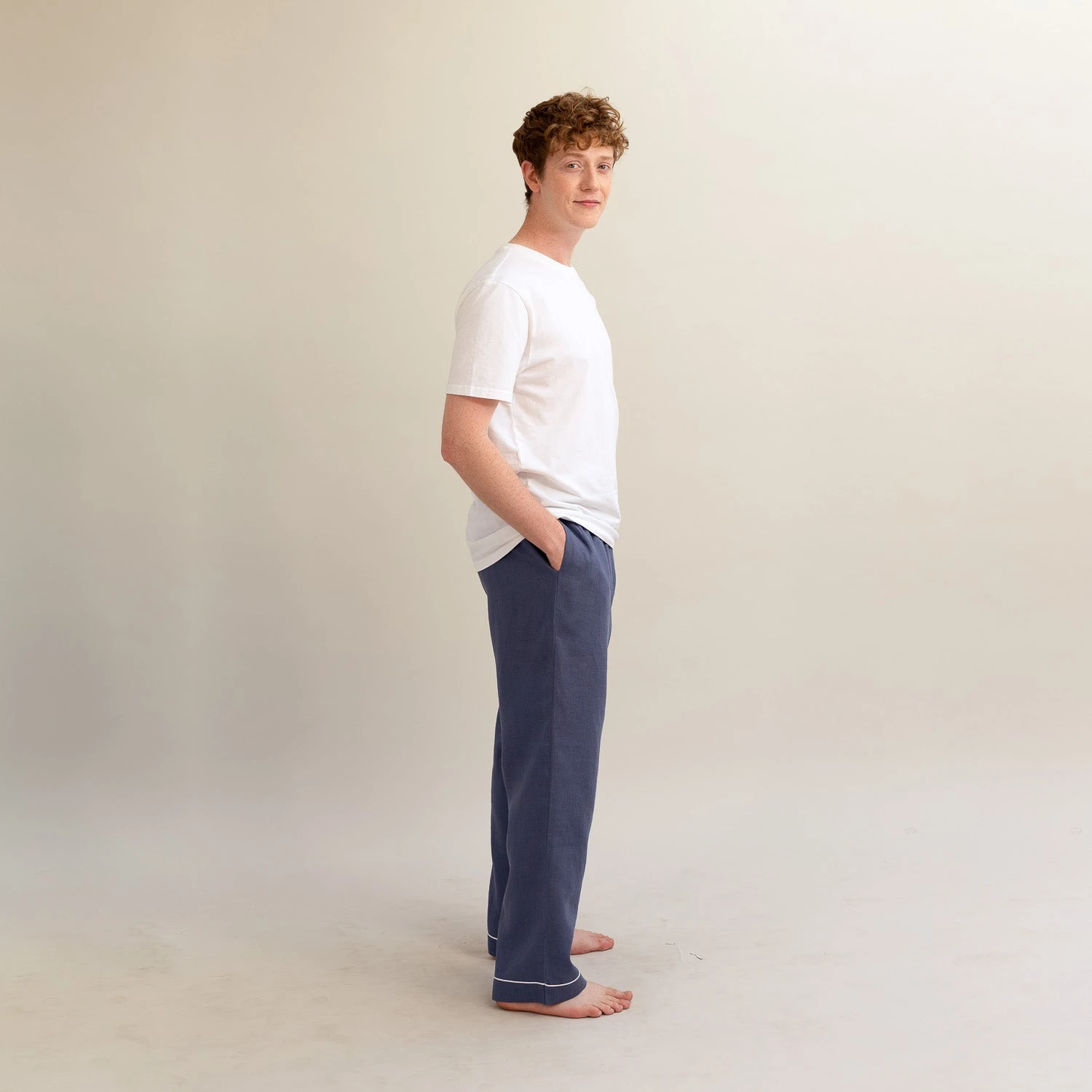 Men's Blueberry Linen Pyjama Trousers 6 Men's Blueberry Linen Pyjama Trousers - Image 4